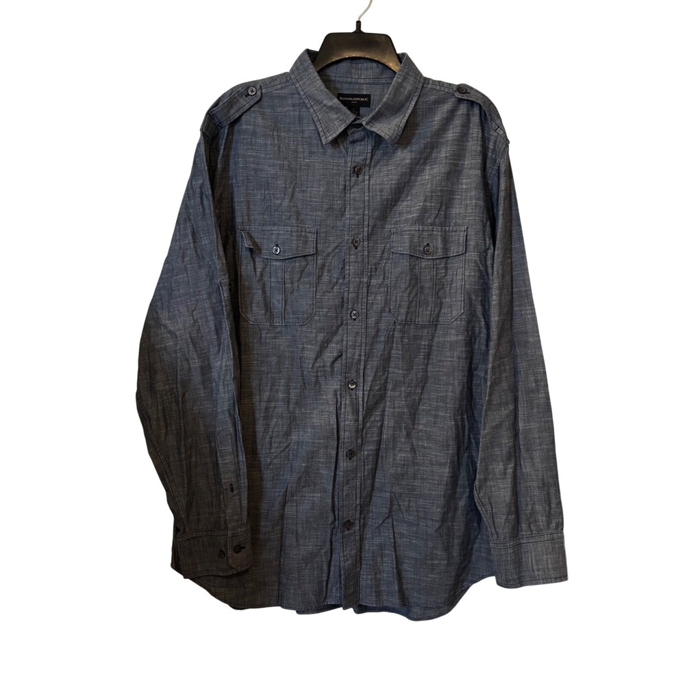 Banana Republic Men's Button Down Shirt XL 17-17.5 Long Sleeve Dress Casual